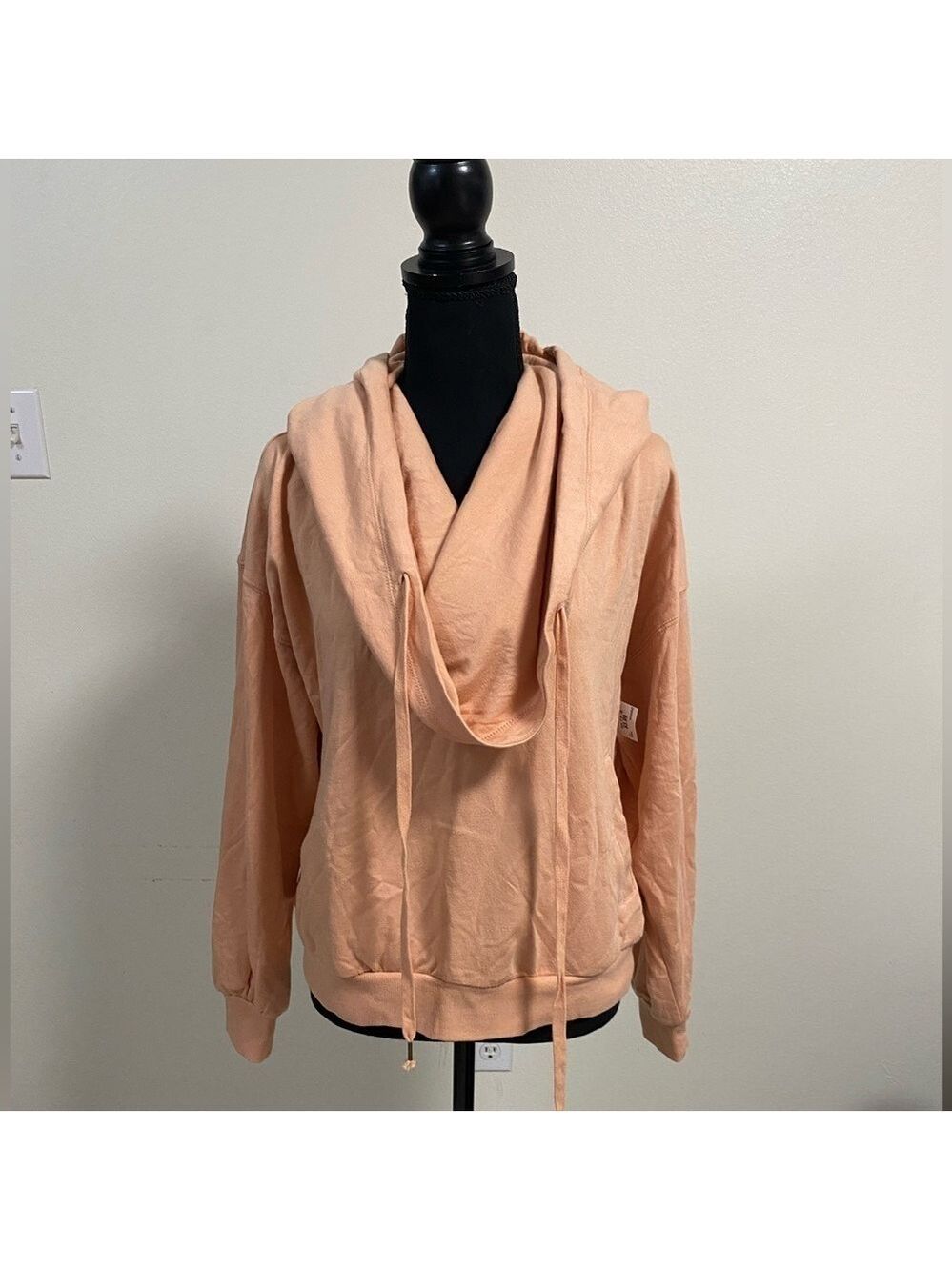 Young, Fabulous & Broke Piper Oversized Cowl-neck Hoodie Peach Size Small